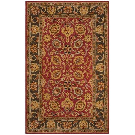 SAFAVIEH 3 x 5 ft. Traditional Heritage Hand Tufted Area RugRed & Gold HG745Q-3